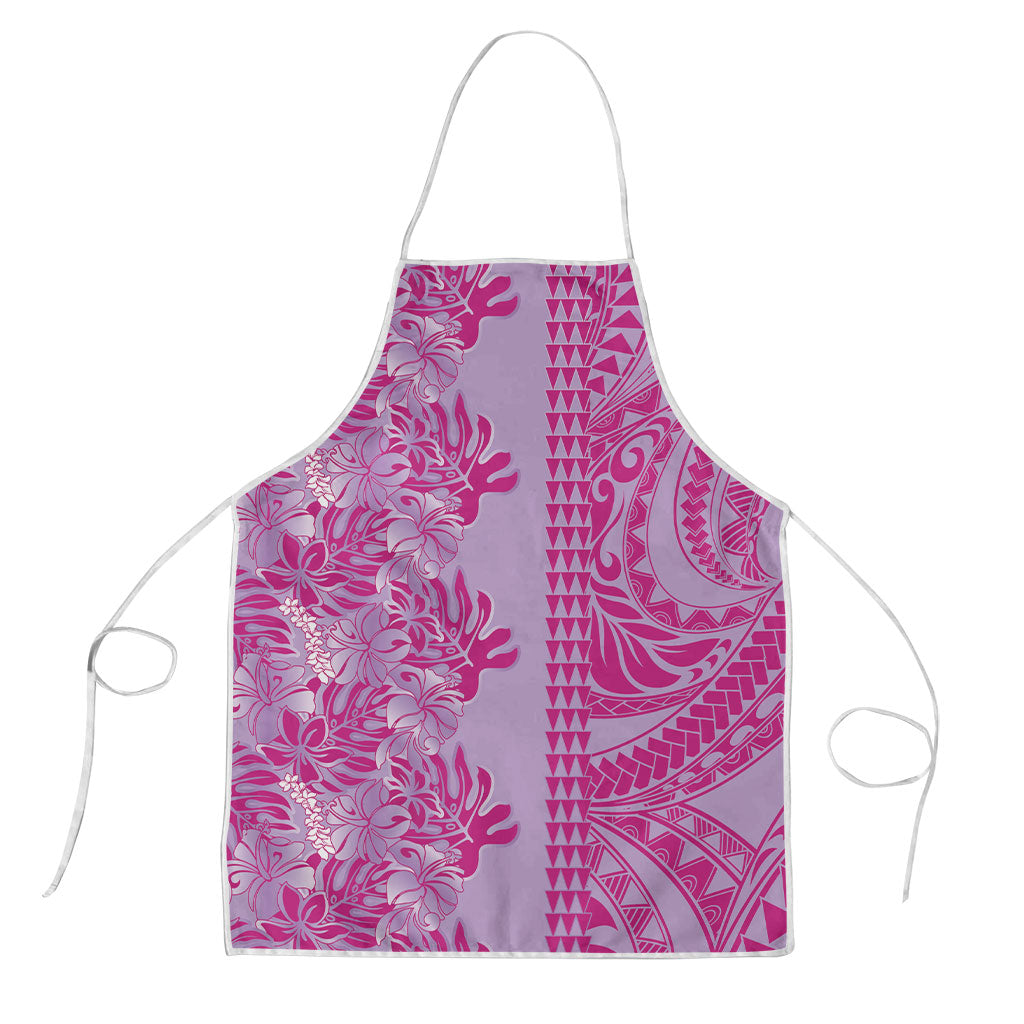 Purple Hibiscus Monstera Seamless Kakau Hawaii Apron