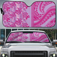 Purple Hibiscus Monstera Seamless Kakau Hawaii Auto Sun Shade LT14 Purple - Polynesian Pride