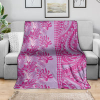 Purple Hibiscus Monstera Seamless Kakau Hawaii Blanket LT14 - Polynesian Pride