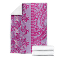 Purple Hibiscus Monstera Seamless Kakau Hawaii Blanket LT14 - Polynesian Pride