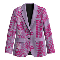 Purple Hibiscus Monstera Seamless Kakau Hawaii Blazer LT14 Unisex Purple - Polynesian Pride