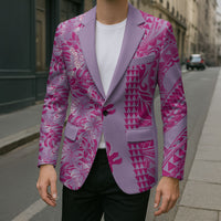 Purple Hibiscus Monstera Seamless Kakau Hawaii Blazer LT14 - Polynesian Pride