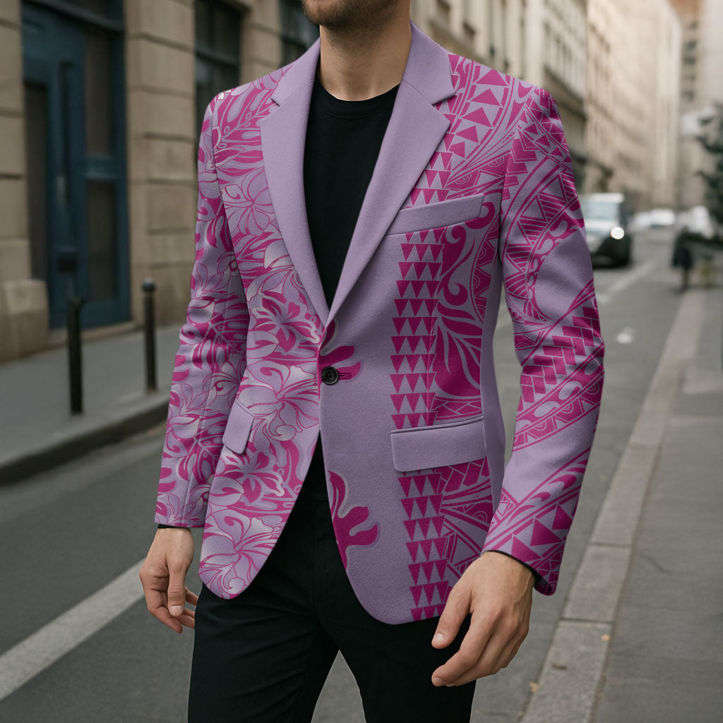 Purple Hibiscus Monstera Seamless Kakau Hawaii Blazer LT14 - Polynesian Pride