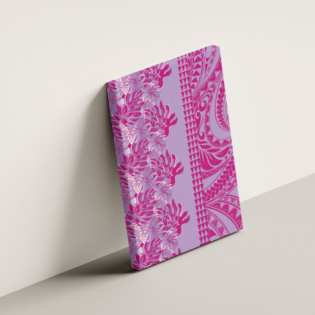 Purple Hibiscus Monstera Seamless Kakau Hawaii Canvas Wall Art LT14 - Polynesian Pride