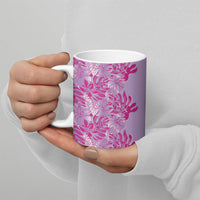 Purple Hibiscus Monstera Seamless Kakau Hawaii Ceramic Mug