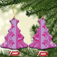 Purple Hibiscus Monstera Seamless Kakau Hawaii Ceramic Ornament LT14 Christmas Tree Purple - Polynesian Pride