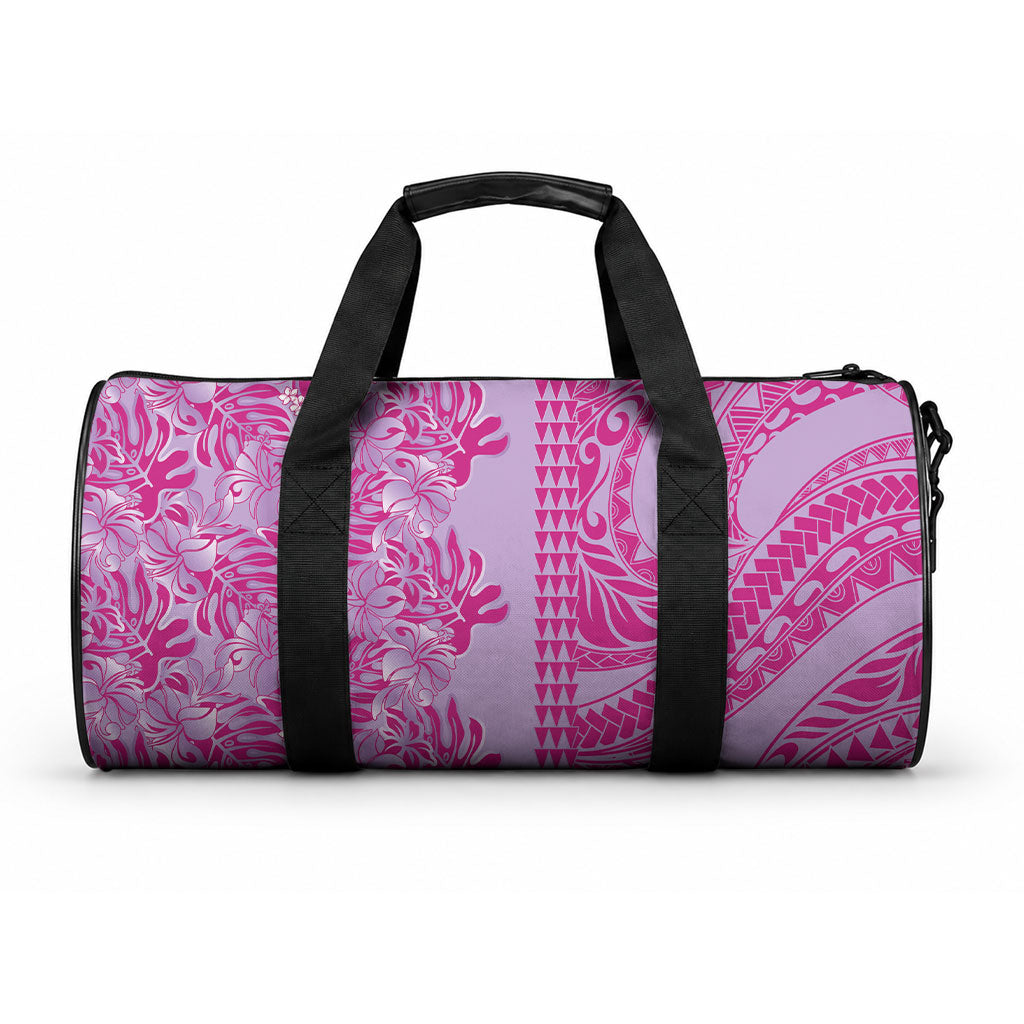 Purple Hibiscus Monstera Seamless Kakau Hawaii Duffle Bag LT14 One size Purple - Polynesian Pride