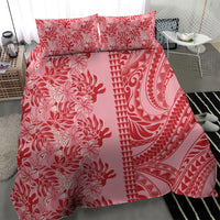 Red Hibiscus Monstera Seamless Kakau Hawaii Bedding Set LT14 - Polynesian Pride