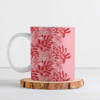 Red Hibiscus Monstera Seamless Kakau Hawaii Ceramic Mug LT14 Red - Polynesian Pride