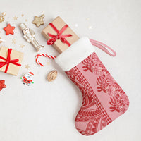 Red Hibiscus Monstera Seamless Kakau Hawaii Christmas Stocking