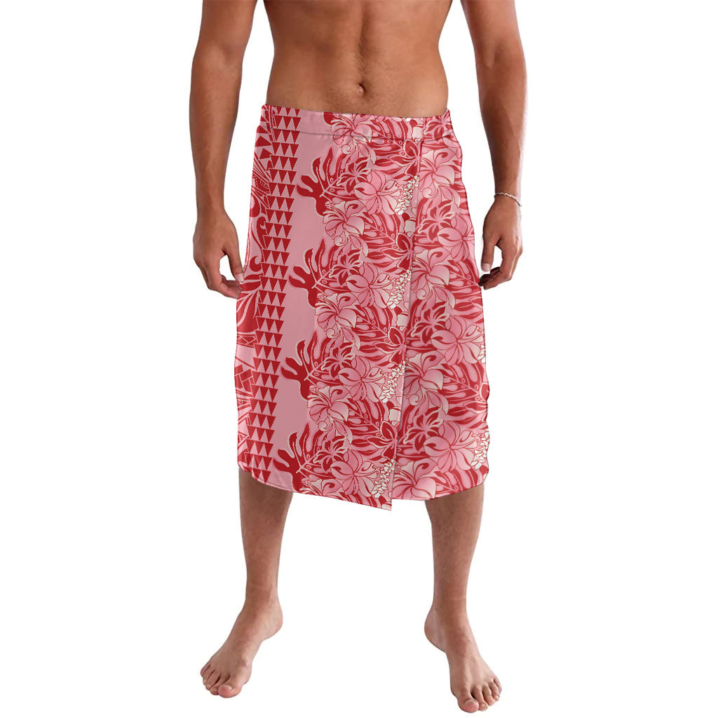 Red Hibiscus Monstera Seamless Kakau Hawaii Lavalava LT14 Red - Polynesian Pride