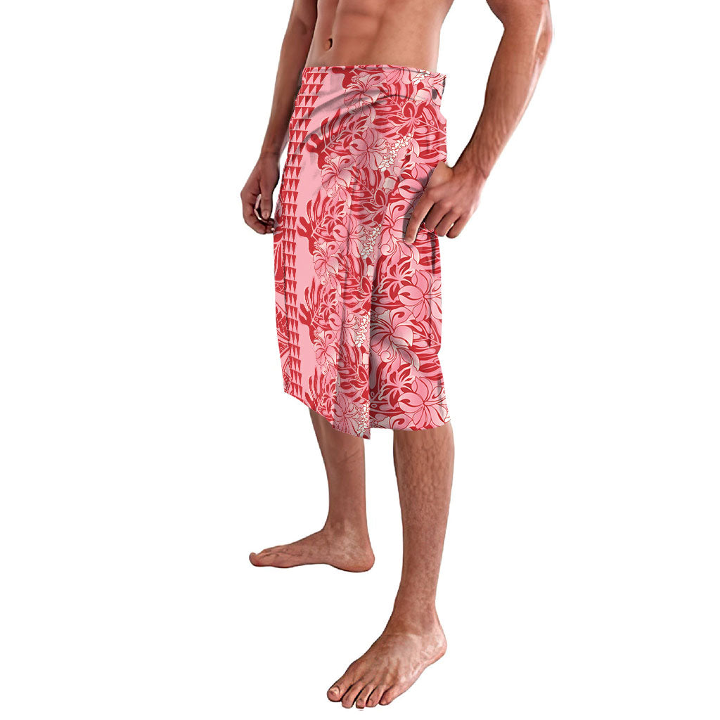 Red Hibiscus Monstera Seamless Kakau Hawaii Lavalava LT14 - Polynesian Pride
