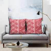 Red Hibiscus Monstera Seamless Kakau Hawaii Pillow Cover LT14 - Polynesian Pride