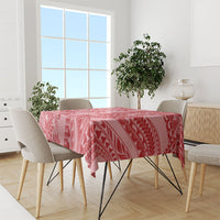 Red Hibiscus Monstera Seamless Kakau Hawaii Tablecloth LT14 - Polynesian Pride