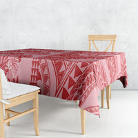 Red Hibiscus Monstera Seamless Kakau Hawaii Tablecloth LT14 - Polynesian Pride