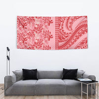 Red Hibiscus Monstera Seamless Kakau Hawaii Tapestry
