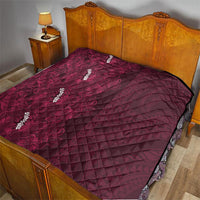 Burgundy Hibiscus Monstera Seamless Kakau Hawaii Quilt LT14 - Polynesian Pride