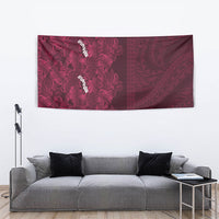 Burgundy Hibiscus Monstera Seamless Kakau Hawaii Tapestry LT14 - Polynesian Pride