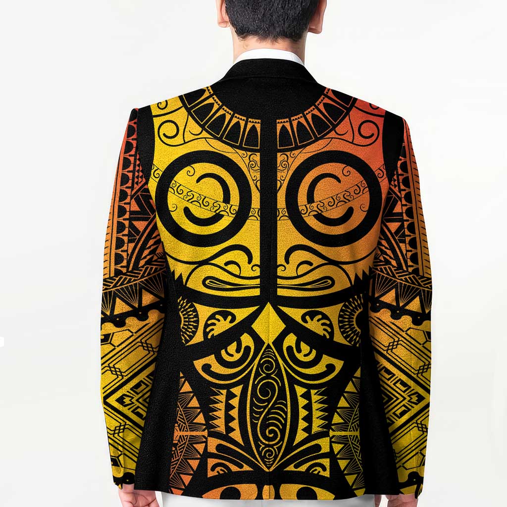 Marquesas Islands Blazer Marquesan Tattoo Yellow Gradient - Polynesian Pride
