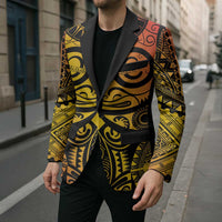 Marquesas Islands Blazer Marquesan Tattoo Yellow Gradient - Polynesian Pride