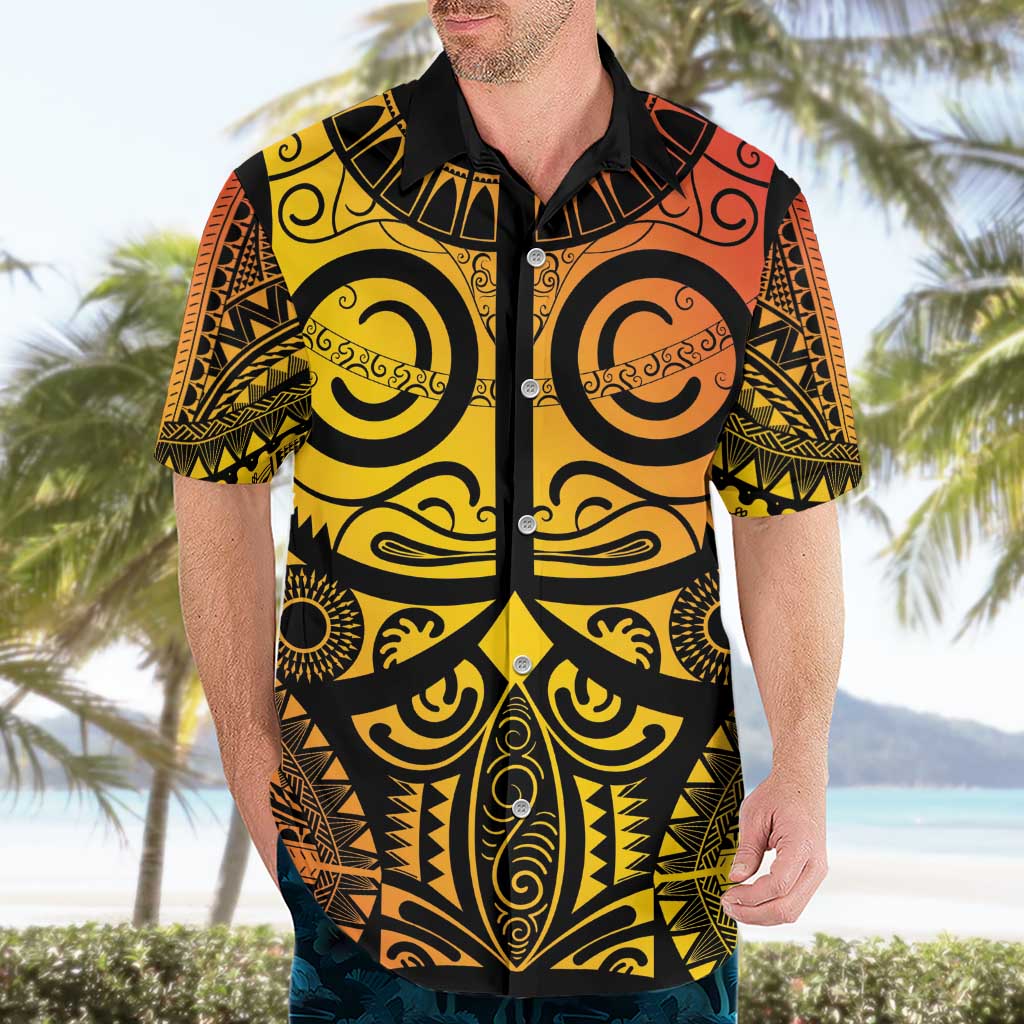 Marquesas Islands Hawaiian Shirt Marquesan Tattoo Yellow Gradient LT14 - Polynesian Pride