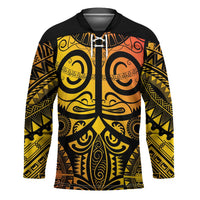 Marquesas Islands Hockey Jersey Marquesan Tattoo Yellow Gradient - Polynesian Pride
