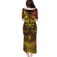 Marquesas Islands Puletasi Marquesan Tattoo Yellow Gradient - Polynesian Pride