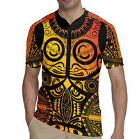 Marquesas Islands Rugby Jersey Marquesan Tattoo Yellow Gradient - Polynesian Pride