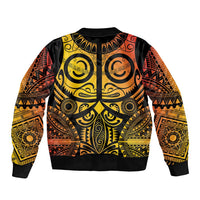 Marquesas Islands Sleeve Zip Bomber Jacket Marquesan Tattoo Yellow Gradient - Polynesian Pride