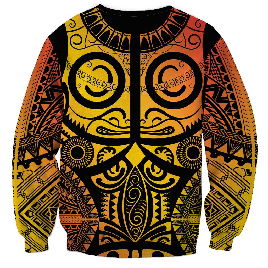 Marquesas Islands Sweatshirt Marquesan Tattoo Yellow Gradient - Polynesian Pride