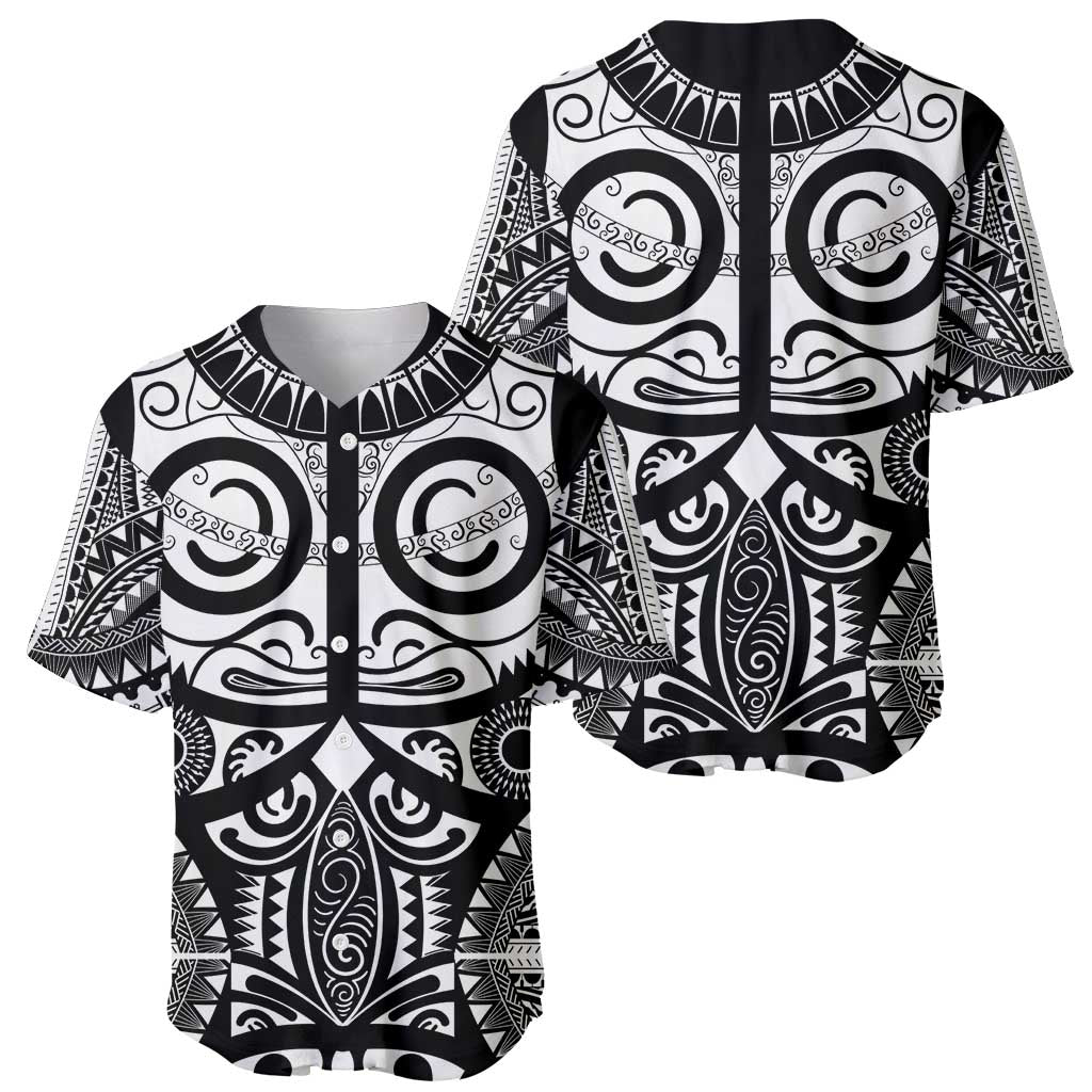 Marquesas Islands Baseball Jersey Marquesan Tattoo Black White Color - Polynesian Pride