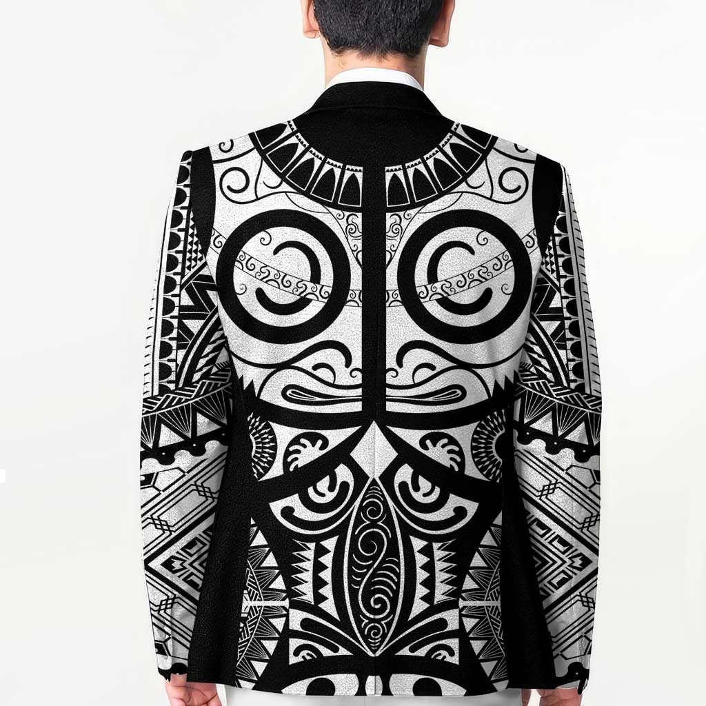 Marquesas Islands Blazer Marquesan Tattoo Black White Color - Polynesian Pride