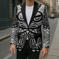 Marquesas Islands Blazer Marquesan Tattoo Black White Color - Polynesian Pride