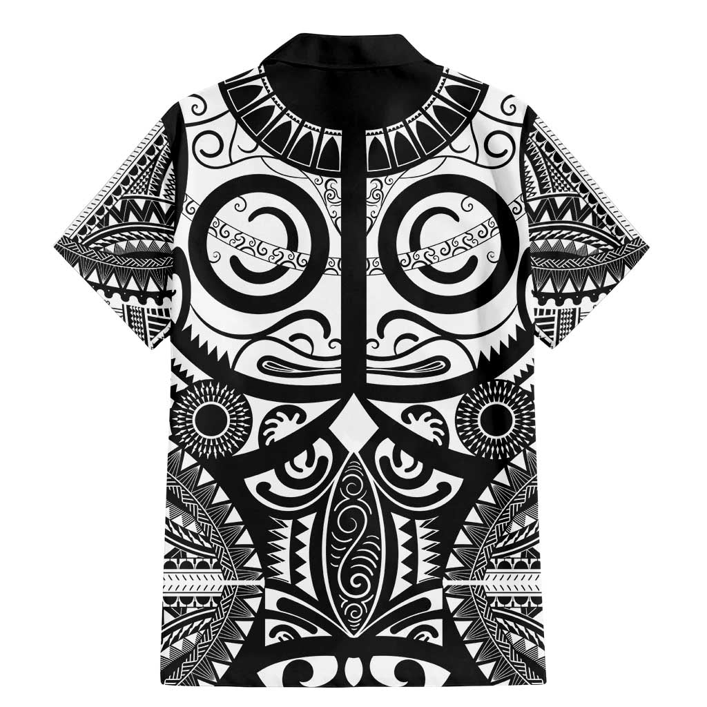 Marquesas Islands Family Matching Mermaid Dress and Hawaiian Shirt Marquesan Tattoo Black White Color - Polynesian Pride