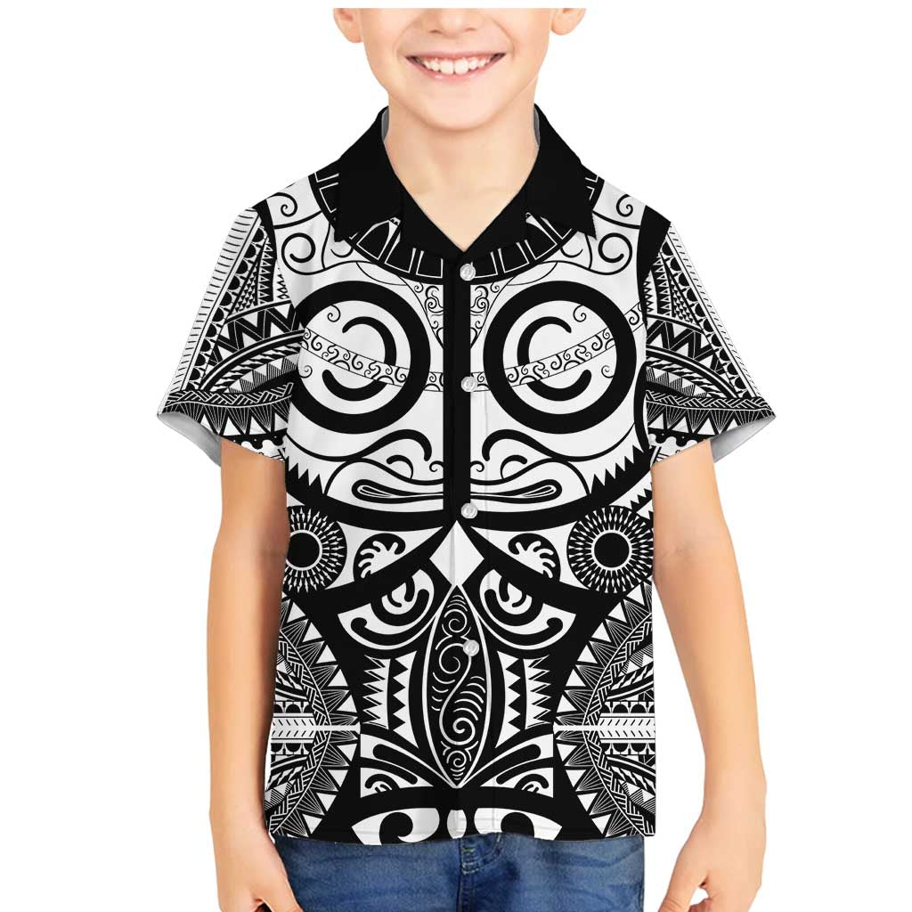 Marquesas Islands Family Matching Mermaid Dress and Hawaiian Shirt Marquesan Tattoo Black White Color - Polynesian Pride
