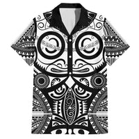 Marquesas Islands Family Matching Tank Maxi Dress and Hawaiian Shirt Marquesan Tattoo Black White Color - Polynesian Pride