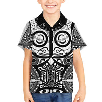 Marquesas Islands Family Matching Tank Maxi Dress and Hawaiian Shirt Marquesan Tattoo Black White Color - Polynesian Pride