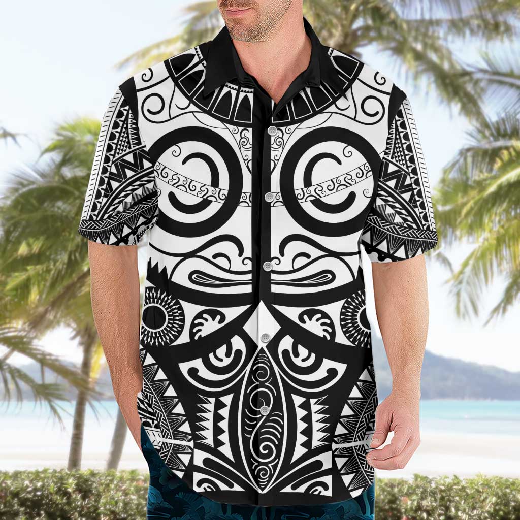 Marquesas Islands Hawaiian Shirt Marquesan Tattoo Black White Color - Polynesian Pride