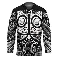 Marquesas Islands Hockey Jersey Marquesan Tattoo Black White Color - Polynesian Pride