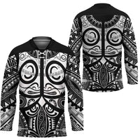 Marquesas Islands Hockey Jersey Marquesan Tattoo Black White Color - Polynesian Pride