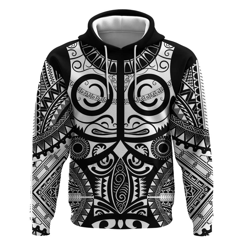 Marquesas Islands Hoodie Marquesan Tattoo Black White Color - Polynesian Pride