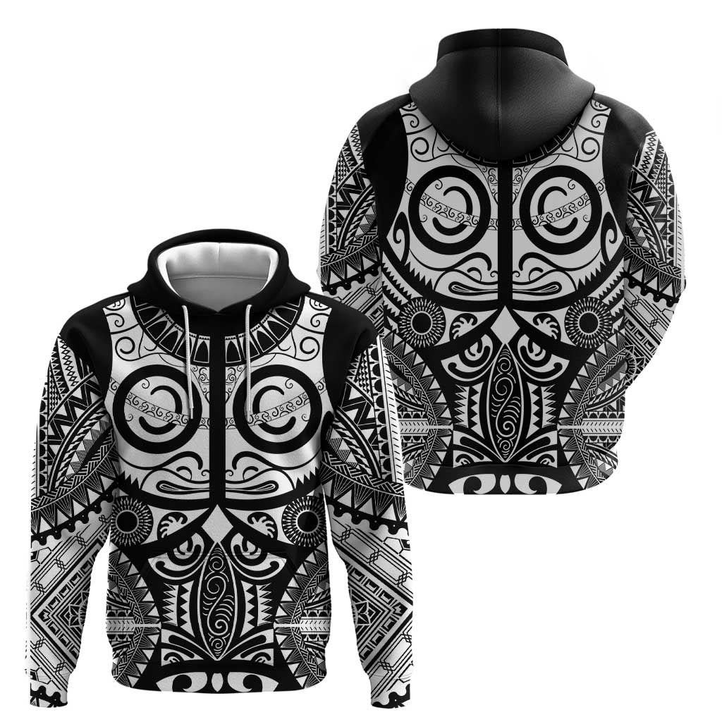 Marquesas Islands Hoodie Marquesan Tattoo Black White Color - Polynesian Pride