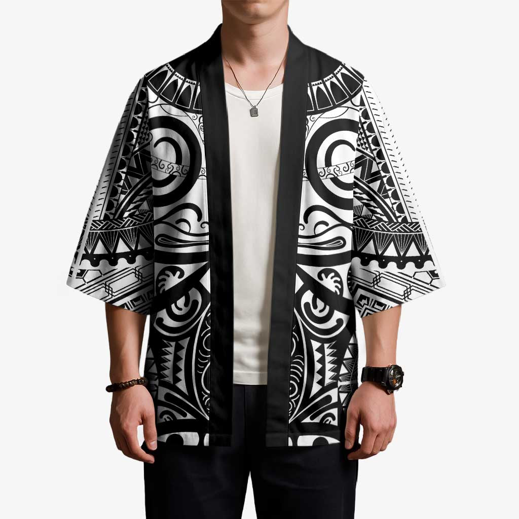 Marquesas Islands Kimono Marquesan Tattoo Black White Color - Polynesian Pride