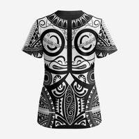 Marquesas Islands Scrub Top Marquesan Tattoo Black White Color - Polynesian Pride
