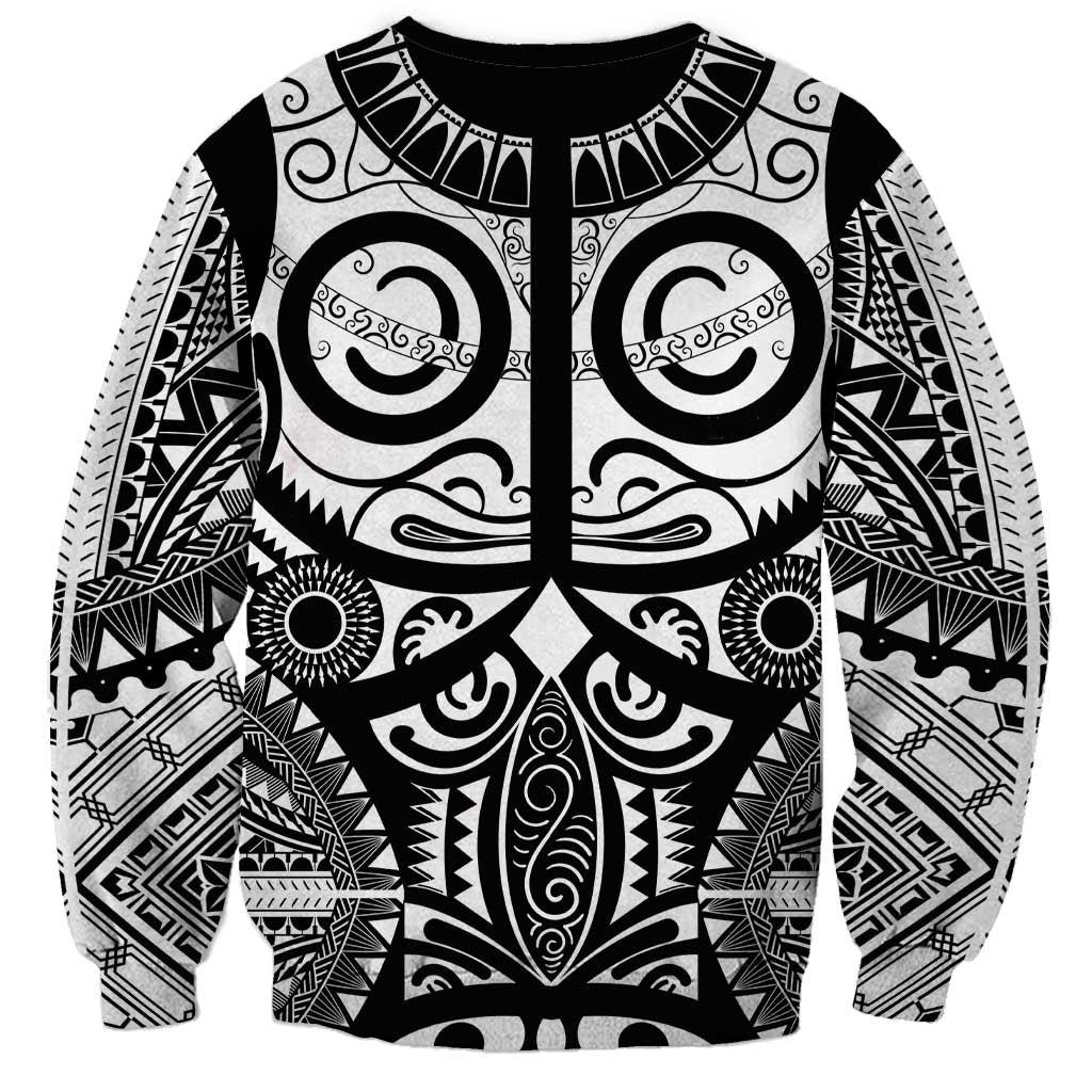 Marquesas Islands Sweatshirt Marquesan Tattoo Black White Color - Polynesian Pride