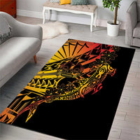 Gradient Marquesas Islands Area Rug Marquesan Matatiki Hammerhead Shark Patutiki - Polynesian Pride