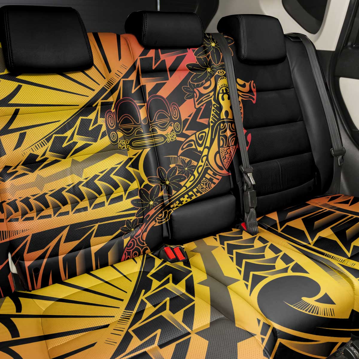 Gradient Marquesas Islands Back Car Seat Cover Marquesan Matatiki Hammerhead Shark Patutiki - Polynesian Pride