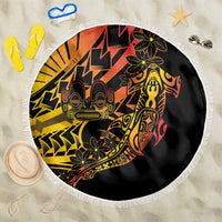 Gradient Marquesas Islands Beach Blanket Marquesan Matatiki Hammerhead Shark Patutiki - Polynesian Pride