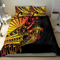 Gradient Marquesas Islands Bedding Set Marquesan Matatiki Hammerhead Shark Patutiki - Polynesian Pride