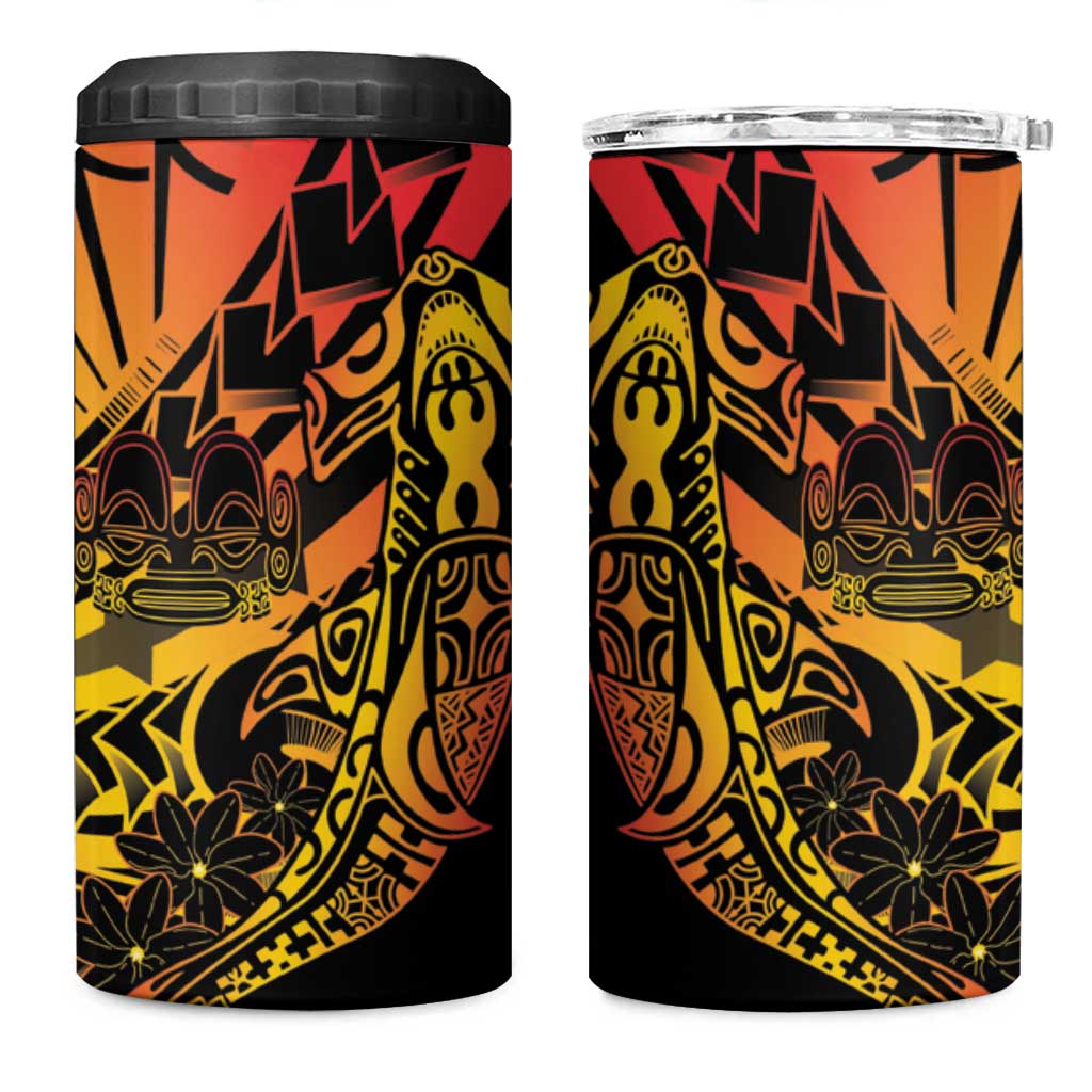 Gradient Marquesas Islands 4 in 1 Can Cooler Tumbler Marquesan Matatiki Hammerhead Shark Patutiki - Polynesian Pride